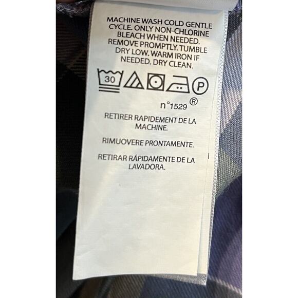 Lauren Ralph Lauren Plaid Shirt Womens Roll Tab Sleeve Flannel Purple Sz S EUC - Picture 8 of 8